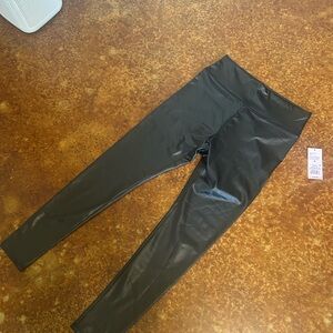 wild fable Black Faux Leather Kids Leggings